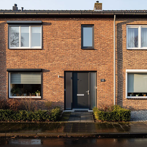Kunststof voordeur aan de voorgevel van een woning in Nijverdal