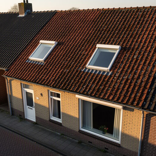 Kunststof dakraam in het schuine dak van een woning in Nijverdal