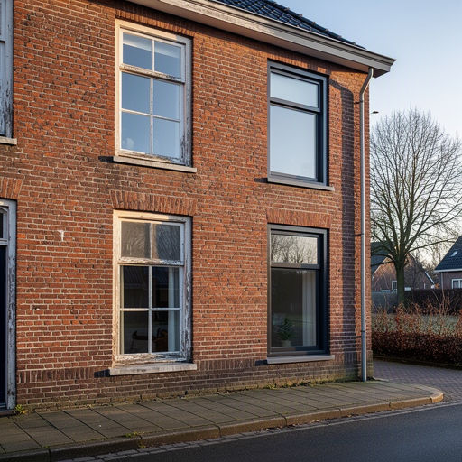 Witte kunststof kozijnen met HR++ glas in een jaren 60-rijtjeshuis