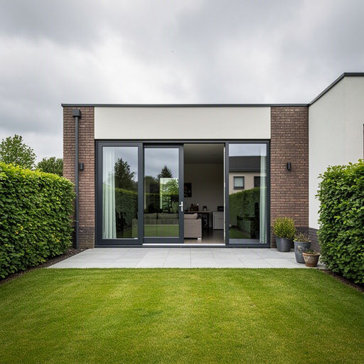 Kunststof schuifpui aan de achtergevel van een woning in Nijverdal