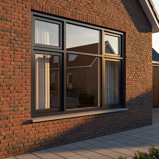 Antraciet kunststof kozijnen aan een gerenoveerde woning