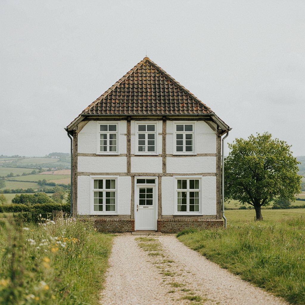 Vrijstaand huis in het Twentse buitengebied bij Tubbergen met nieuwe crèmekleurige kunststof kozijnen