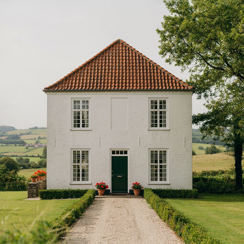Traditionele woning in Vriezenveen met nieuwe witte kunststof kozijnen en uitzicht op het Twentse landschap