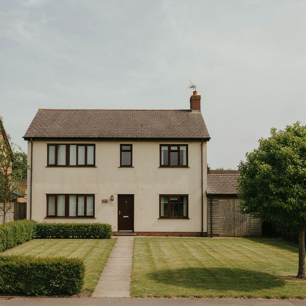 Jaren 30 woningtype gerenoveerd met donker eiken houtlook kunststof kozijnen in een rustige laan van Heino