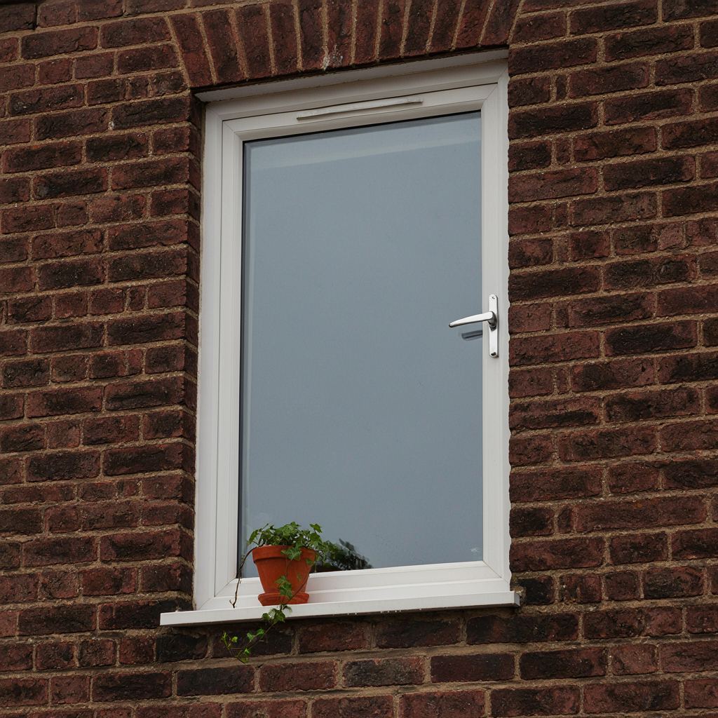 Detail van een antraciet kunststof draai-kiepraam aan de voorzijde van een moderne woning in Ommen