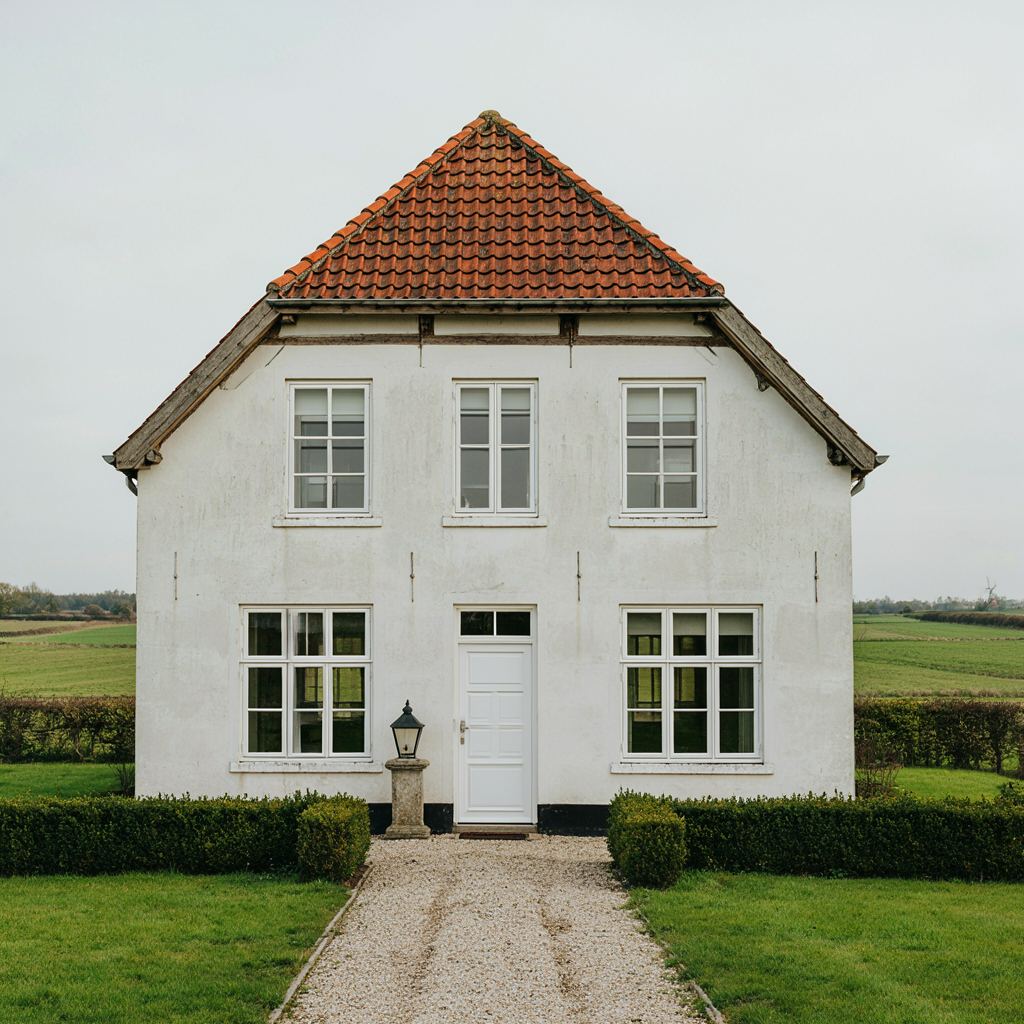 Traditioneel dorpshuis in Bathmen voorzien van nieuwe witte kunststof kozijnen met uitzicht op een groene tuin